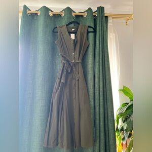 NWT Sleeveless Olive Green Midi Dress